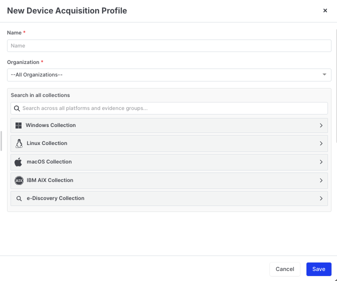 Acquisition Profiles | Binalyze Knowledge Base