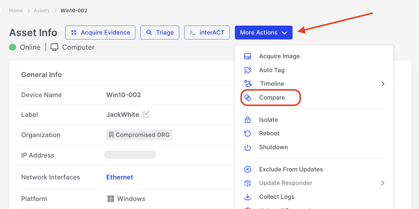 Compare | Binalyze Knowledge Base