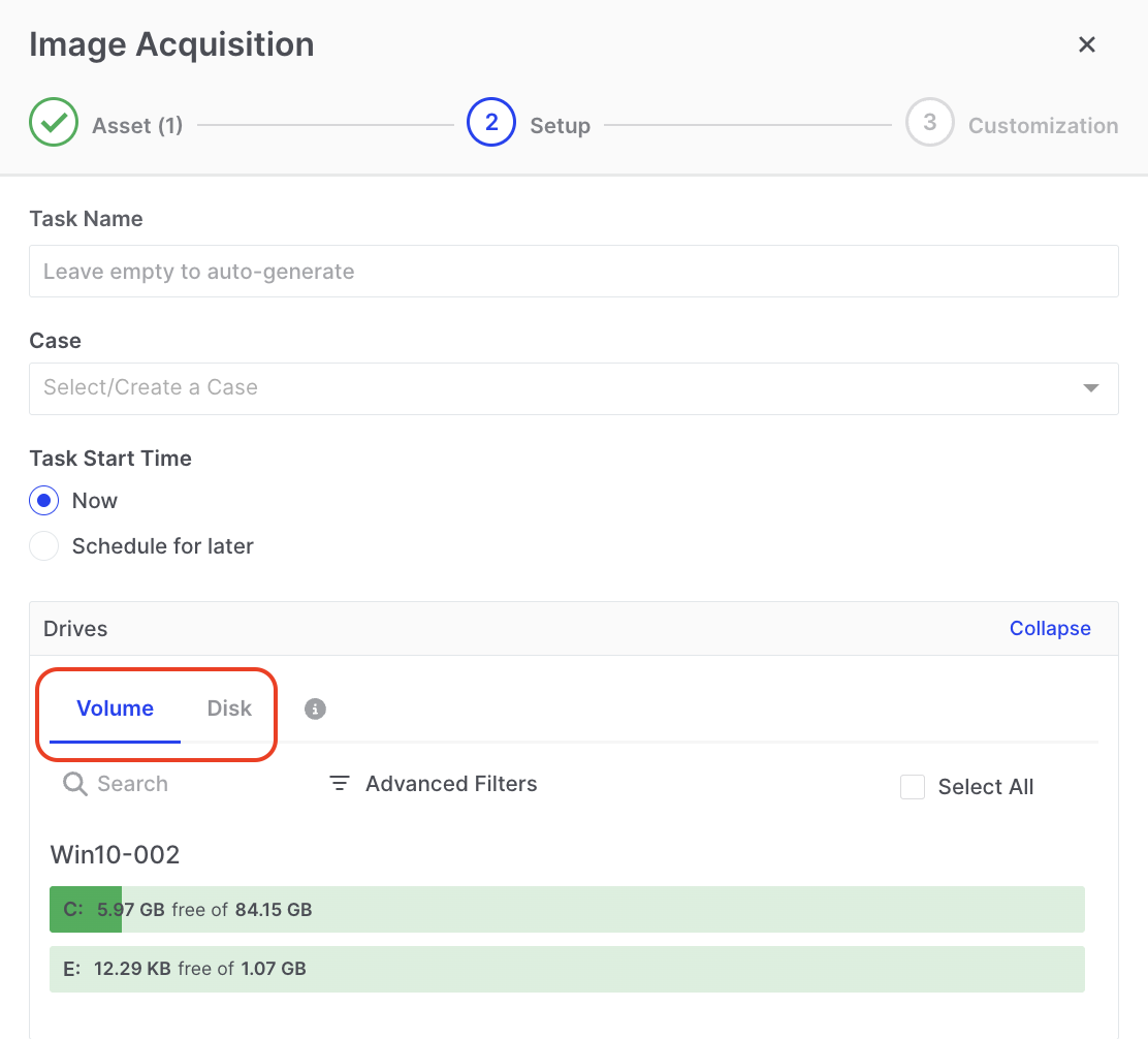 Disk and Volume Imaging | Binalyze Knowledge Base