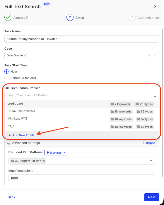 Full Text Search | Binalyze Knowledge Base