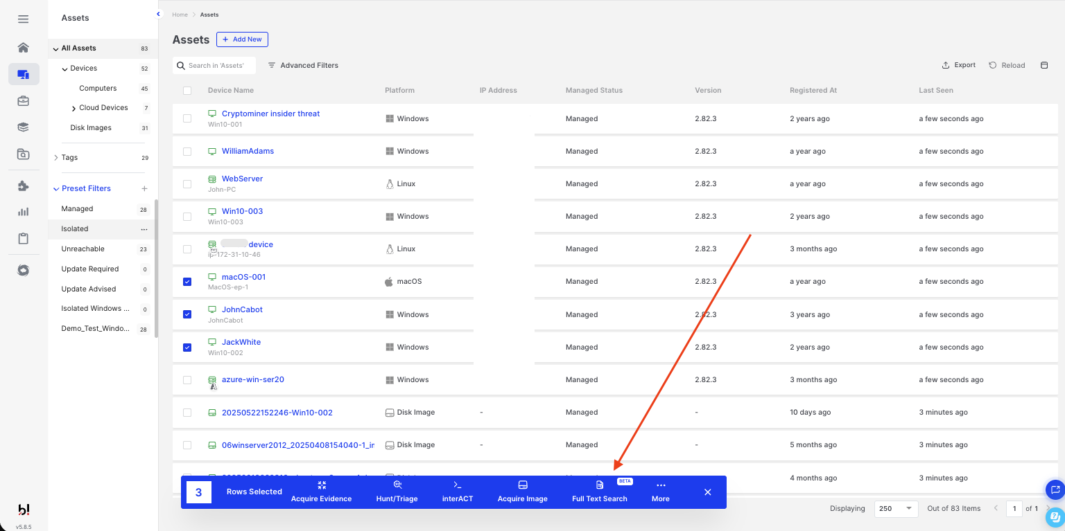 Full Text Search | Binalyze Knowledge Base