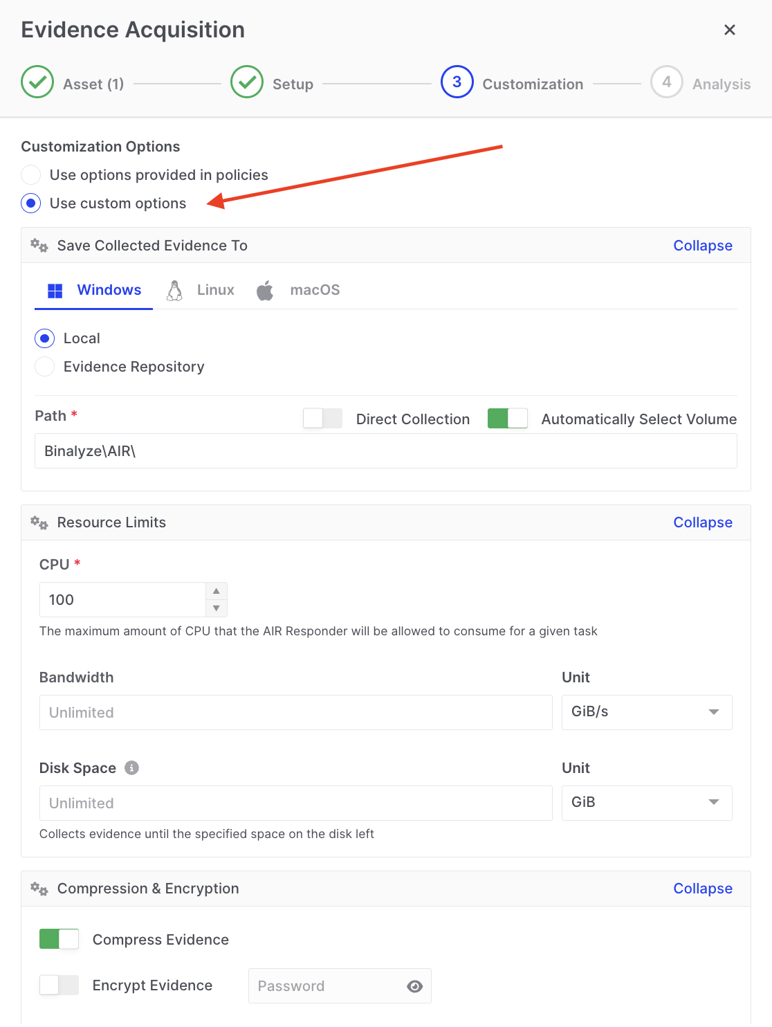 Scheduling Tasks | Binalyze Knowledge Base