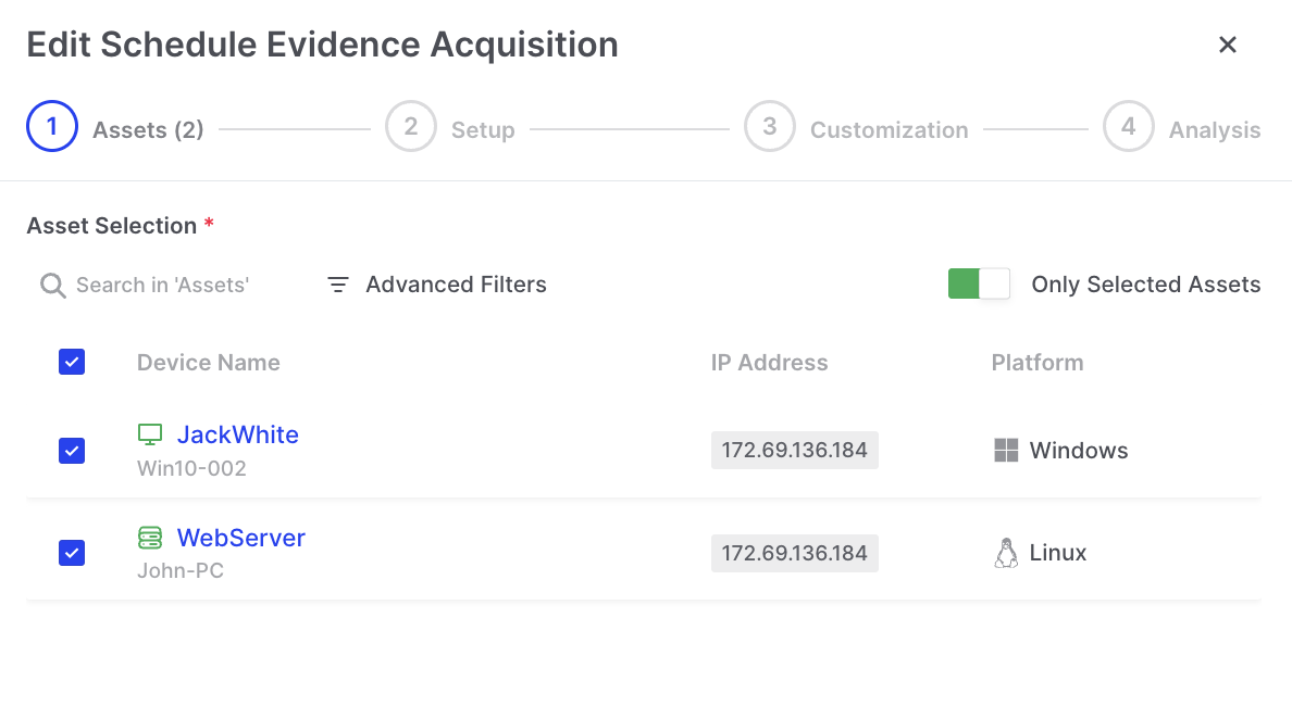 Scheduling Tasks | Binalyze Knowledge Base
