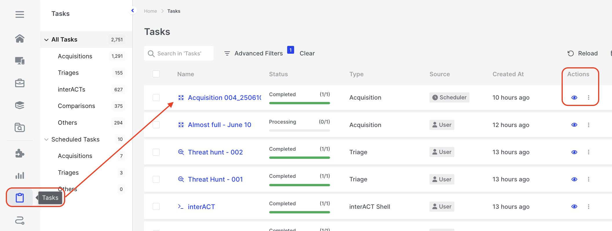 Task Creation | Binalyze Knowledge Base