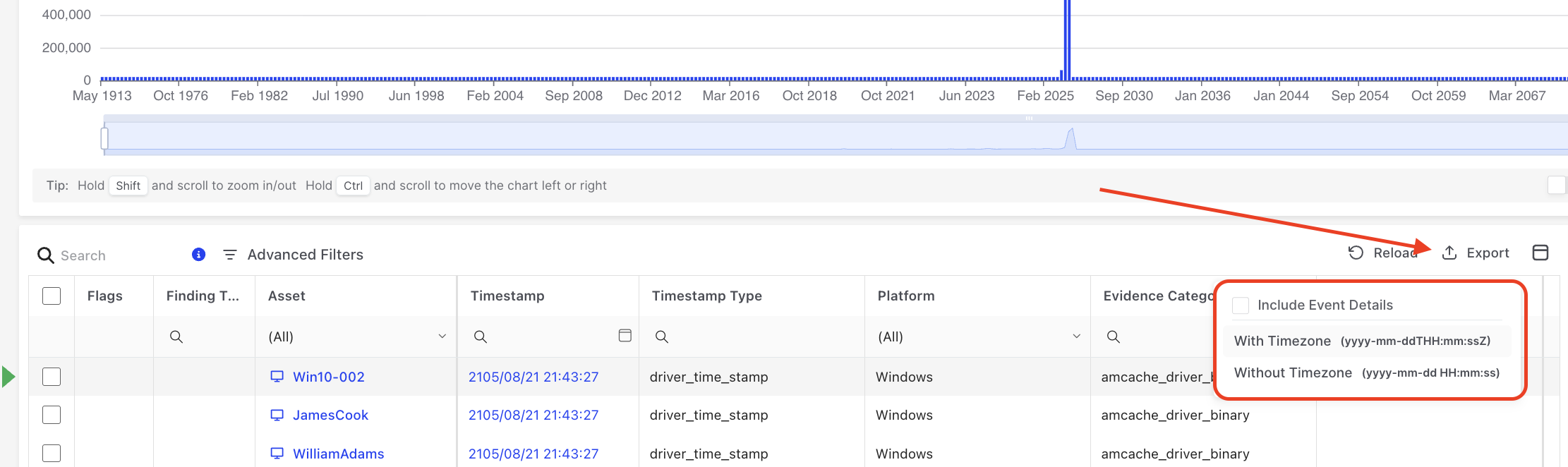 Timeline | Binalyze Knowledge Base