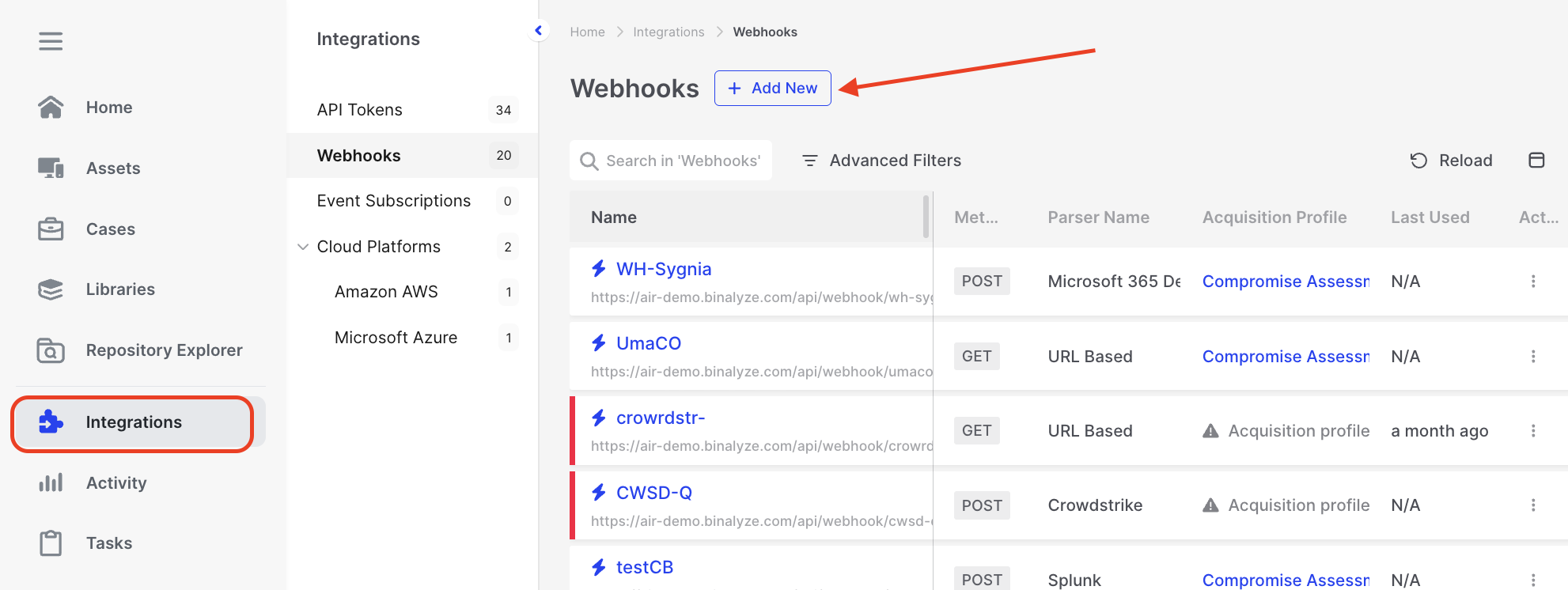 Webhooks | Binalyze Knowledge Base
